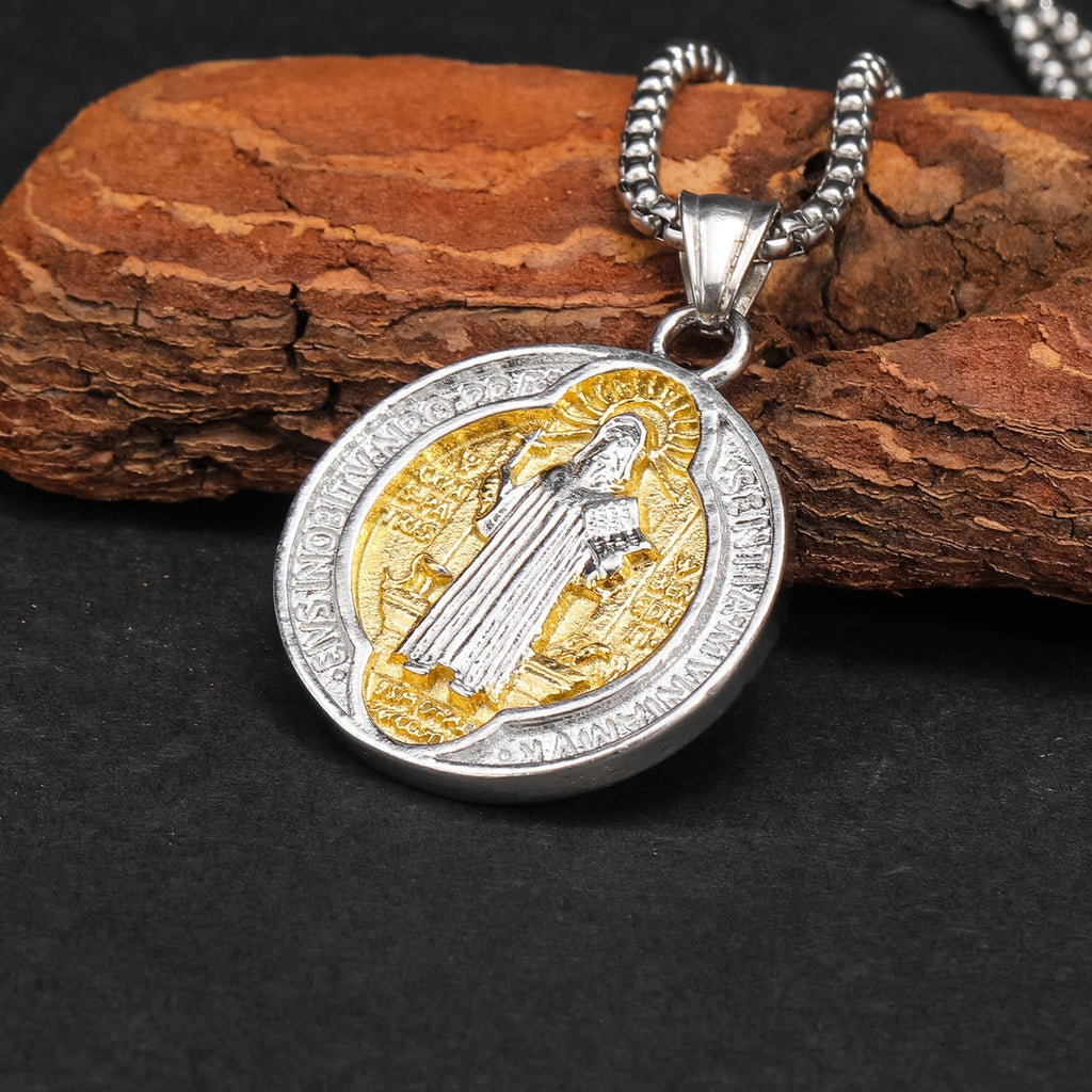Classic Retro Style Crafted St. Benedict Sacred Protection Pendant