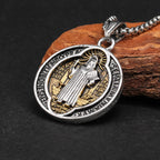 Classic Retro Style Crafted St. Benedict Sacred Protection Pendant