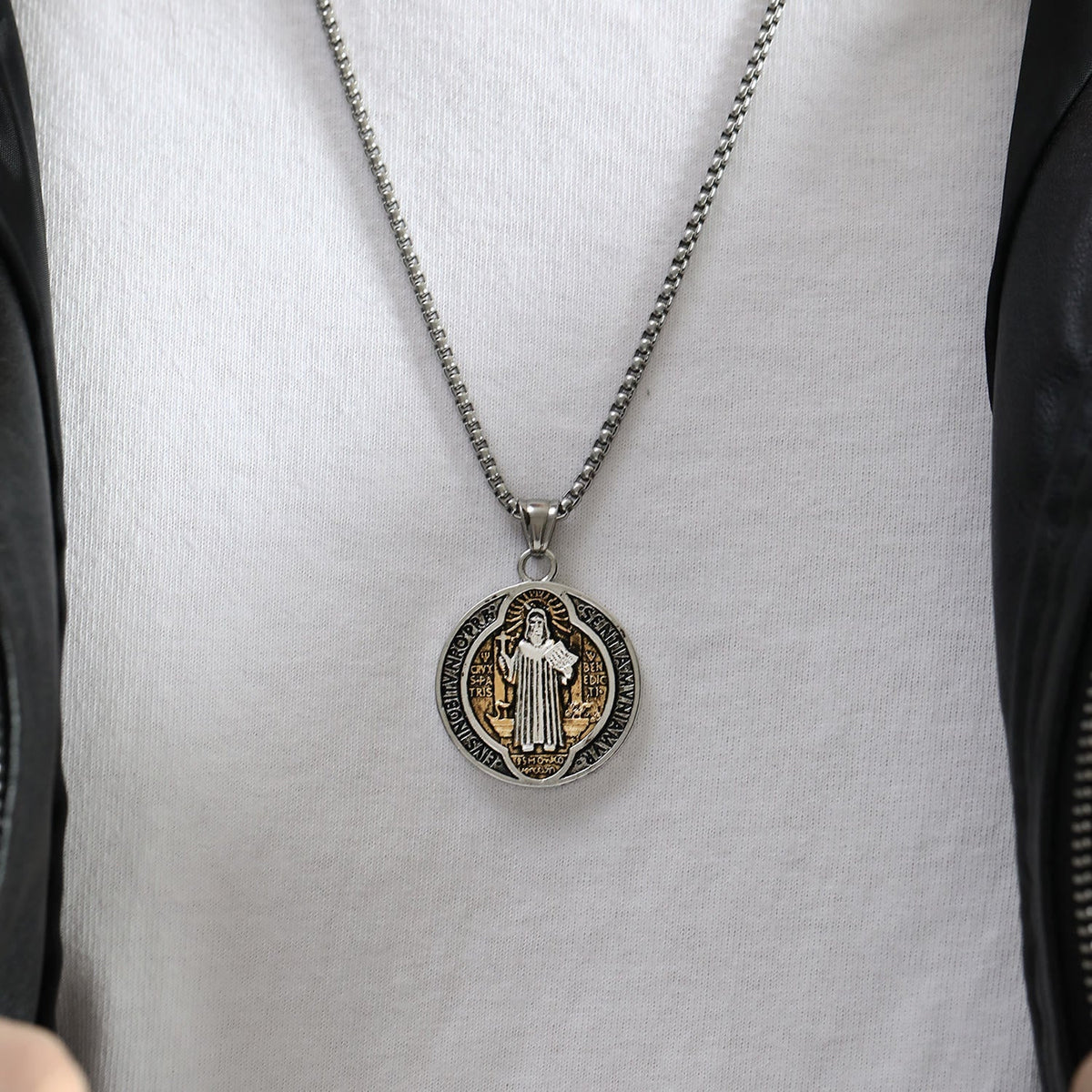 Classic Retro Style Crafted St. Benedict Sacred Protection Pendant