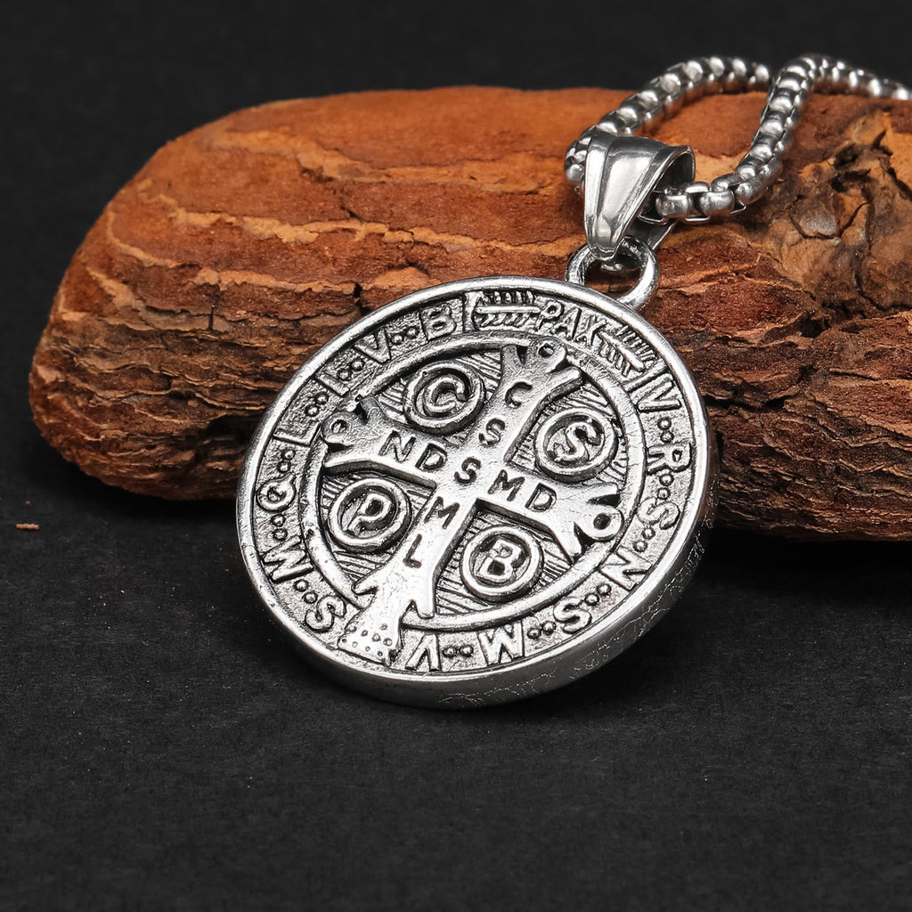 Classic Retro Style Crafted St. Benedict Sacred Protection Pendant