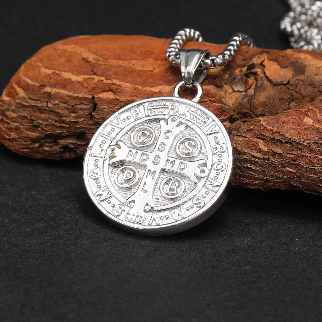 Classic Retro Style Crafted St. Benedict Sacred Protection Pendant