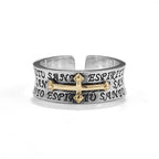 Retro Style Two-tone Gold Miraculous Medal Blessing Mary Alloy