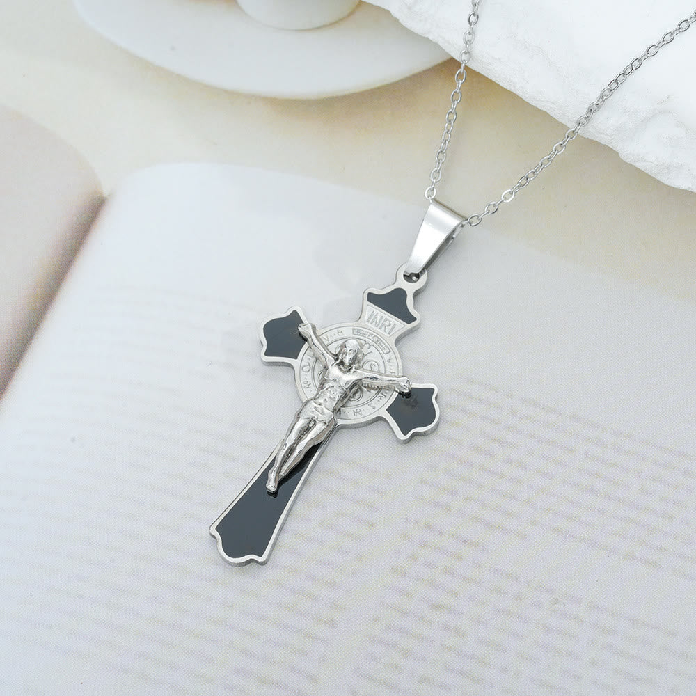 Modern Classic Style Multicolor Crucifix St. Benedict Medal Protection