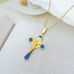 Modern Classic Style Multicolor Crucifix St. Benedict Medal Protection