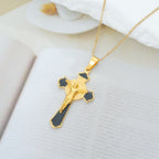 Modern Classic Style Multicolor Crucifix St. Benedict Medal Protection