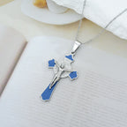 Modern Classic Style Multicolor Crucifix St. Benedict Medal Protection