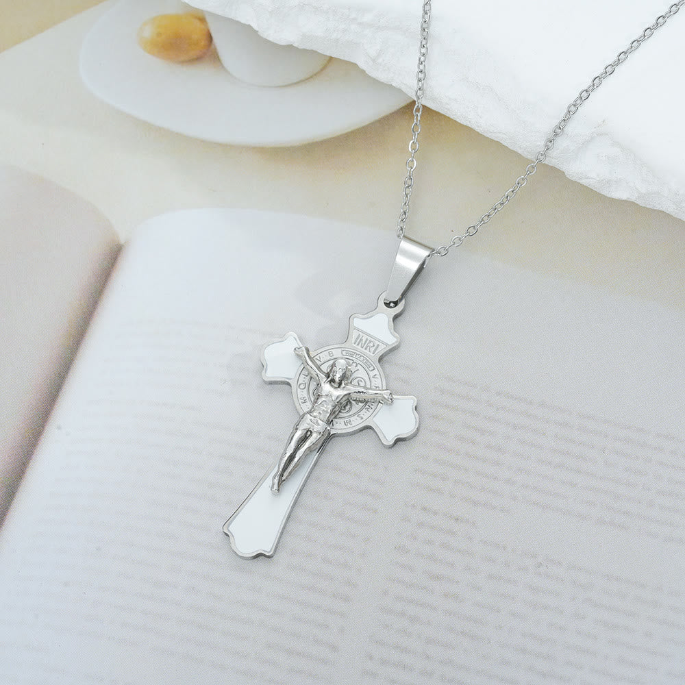 Modern Classic Style Multicolor Crucifix St. Benedict Medal Protection