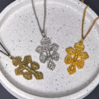 Classic Style 3 Colors Pardon Crucifix Double Sided Engraved Pendant