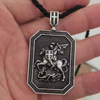 Classic Style Saint George and the Dragon Pendant Protection Prayer