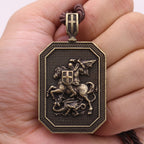 Classic Style Saint George and the Dragon Pendant Protection Prayer