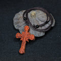 Classic Style Crucifix Sacred Protection Scrollwork Rosewood Pendant