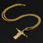 Classic Style Majestic Golden Finish Christ the Redeemer Pendant