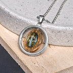 Retro Style Jesus St. Benendict Vrigin Mary Icon Rotating Pendant