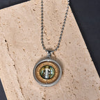Retro Style Jesus St. Benendict Vrigin Mary Icon Rotating Pendant