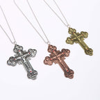 Classic Style Ornate Crucifix with All Saint Iconography & Red Gems