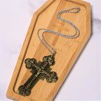 Classic Style Ornate Crucifix with All Saint Iconography & Red Gems