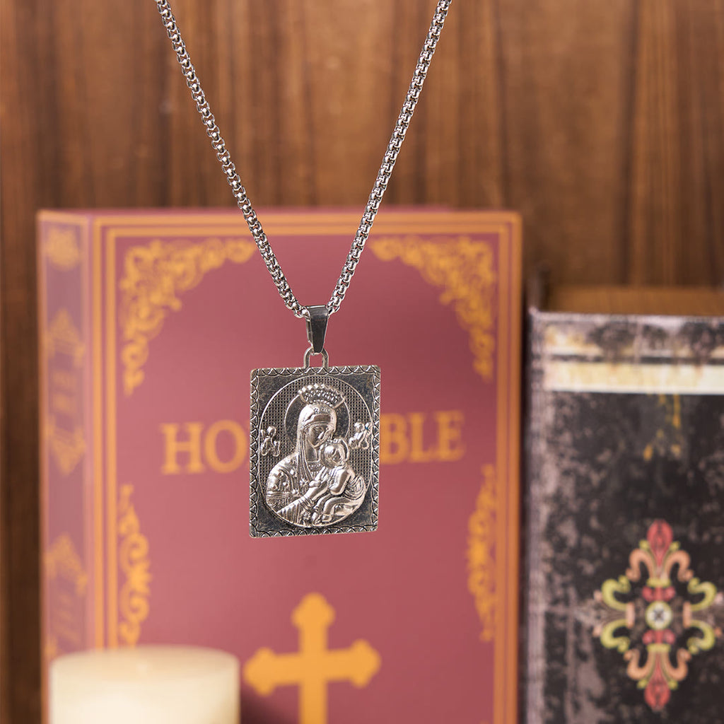 Classic Style Jesus & Mary Madonna and Child Saint Medal Pendant