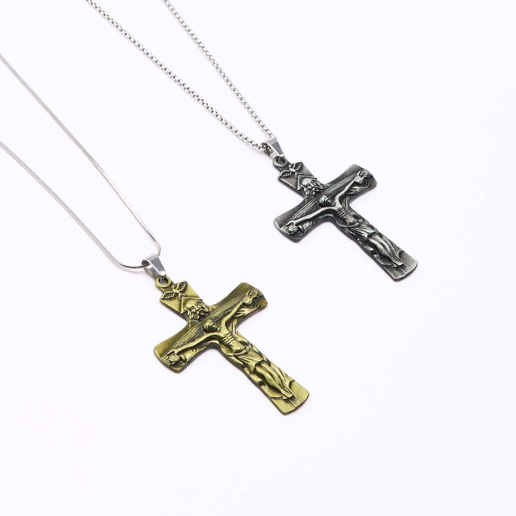 Classic Style Trinity Cross Father & Son & Holy Spirit Pendant