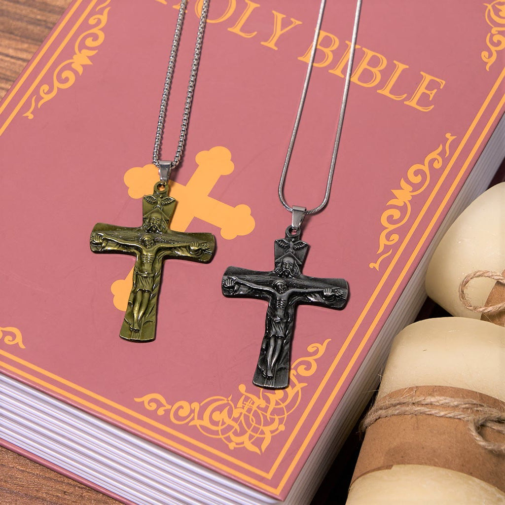 Classic Style Trinity Cross Father & Son & Holy Spirit Pendant