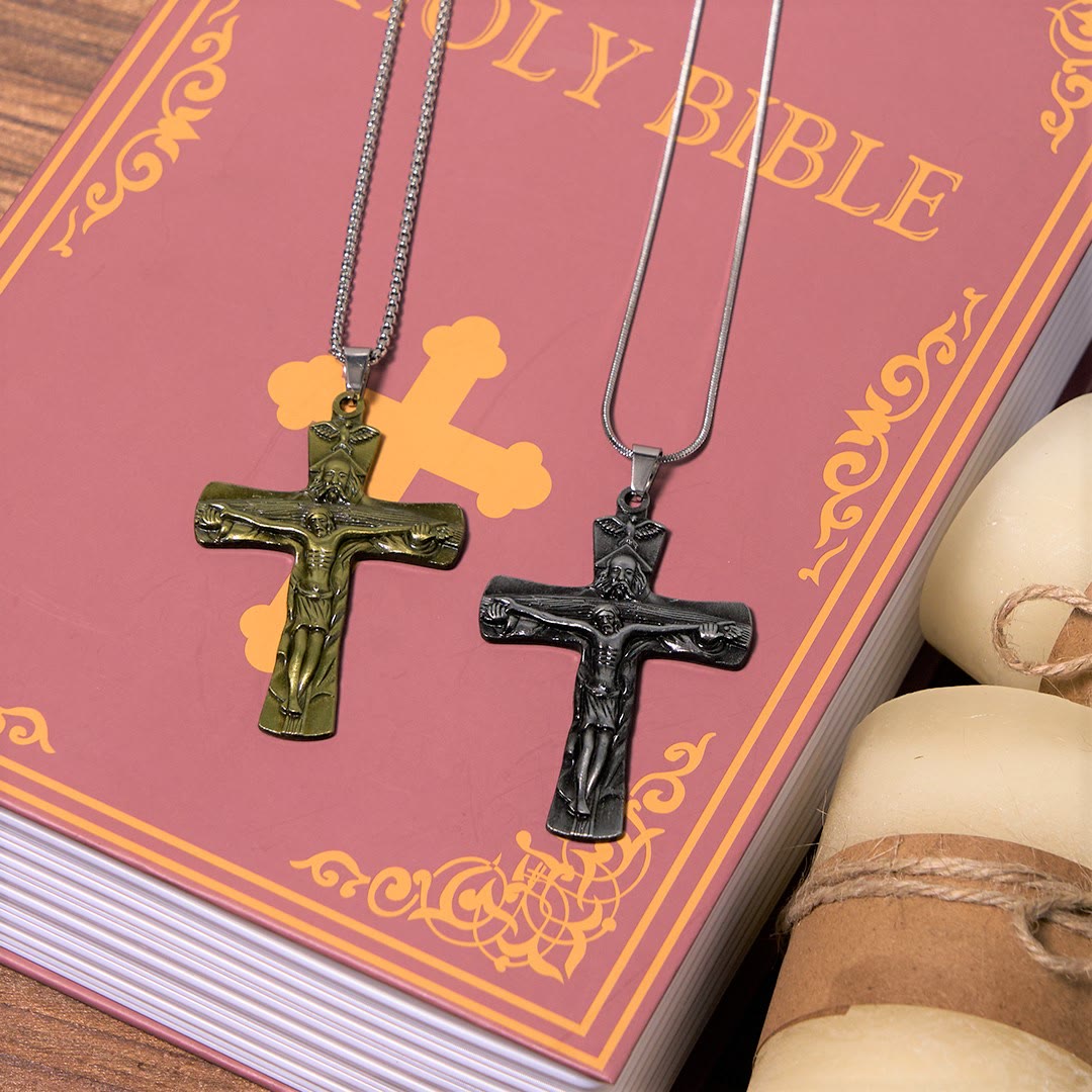 Classic Style Trinity Cross Father & Son & Holy Spirit Pendant