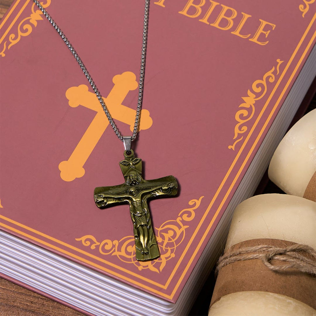 Classic Style Trinity Cross Father & Son & Holy Spirit Pendant