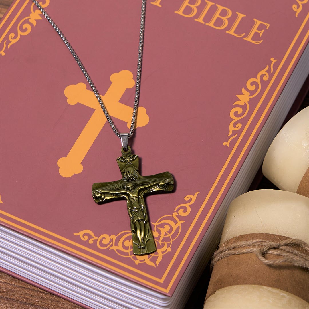 Classic Style Trinity Cross Father & Son & Holy Spirit Pendant