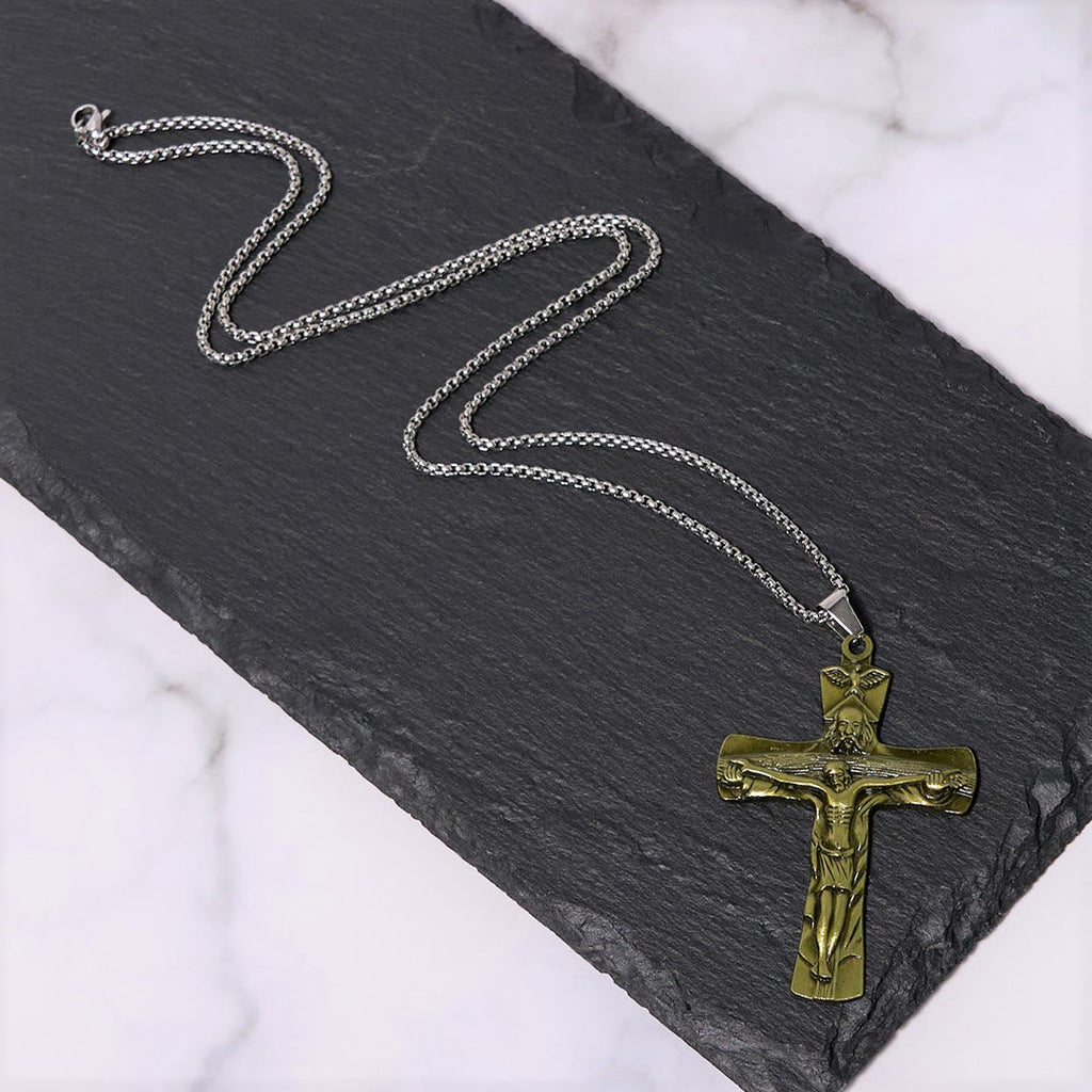 Classic Style Trinity Cross Father & Son & Holy Spirit Pendant