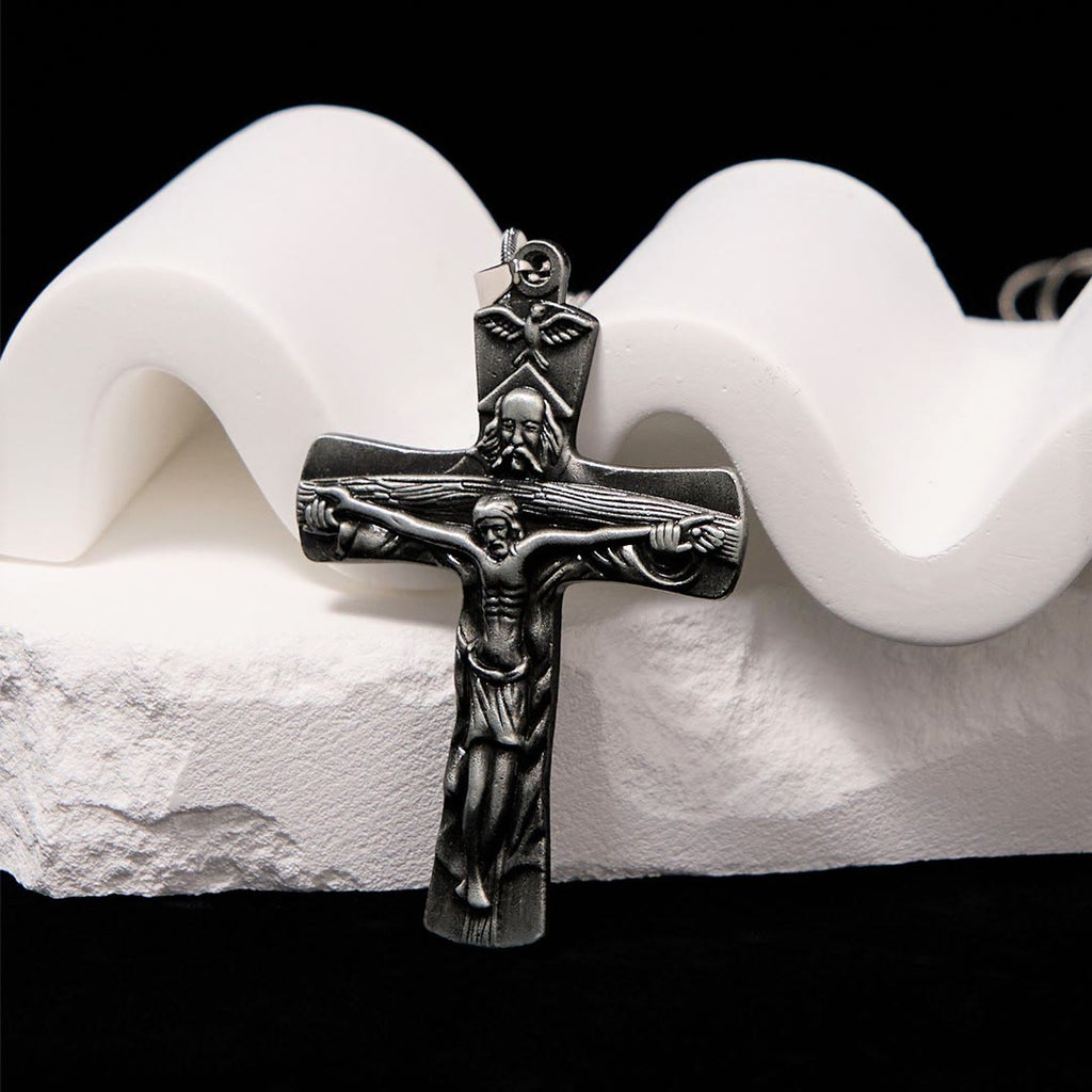 Classic Style Trinity Cross Father & Son & Holy Spirit Pendant