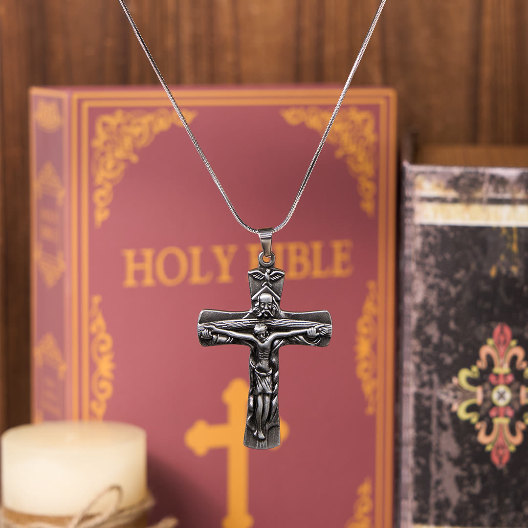 Classic Style Trinity Cross Father & Son & Holy Spirit Pendant