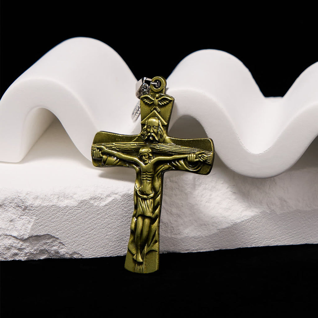 Classic Style Trinity Cross Father & Son & Holy Spirit Pendant