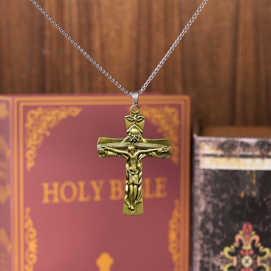 Classic Style Trinity Cross Father & Son & Holy Spirit Pendant