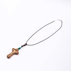 Minimalist Style Sandalwood & Boxwood Jesus Cross Amulet Pendant