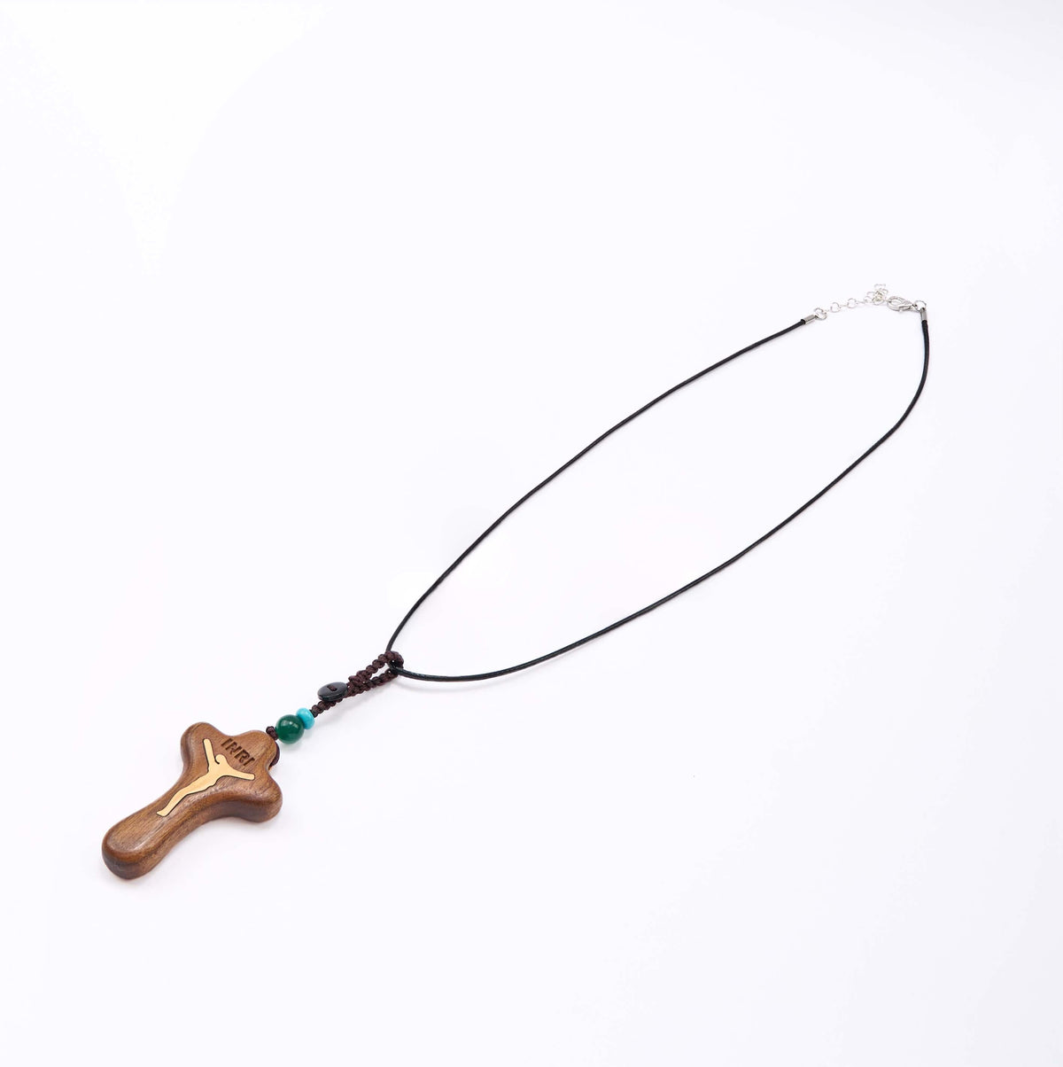 Minimalist Style Sandalwood & Boxwood Jesus Cross Amulet Pendant