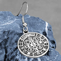 Classic Style St. Benedict Engraved Emblem Divine Protection Earrings