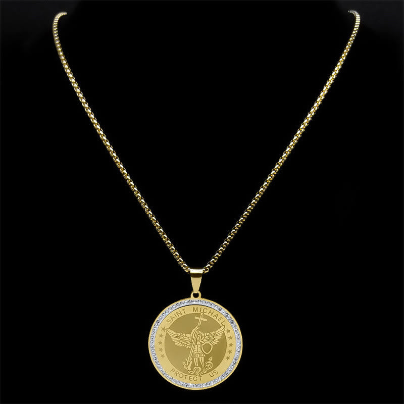 Classic Style Saint Michael Protect Us Sacred Blessing Pendant