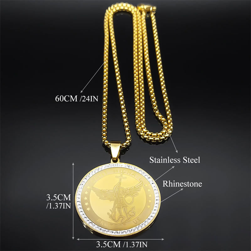 Classic Style Saint Michael Protect Us Sacred Blessing Pendant