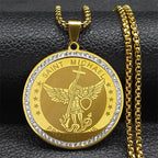 Classic Style Saint Michael Protect Us Sacred Blessing Pendant