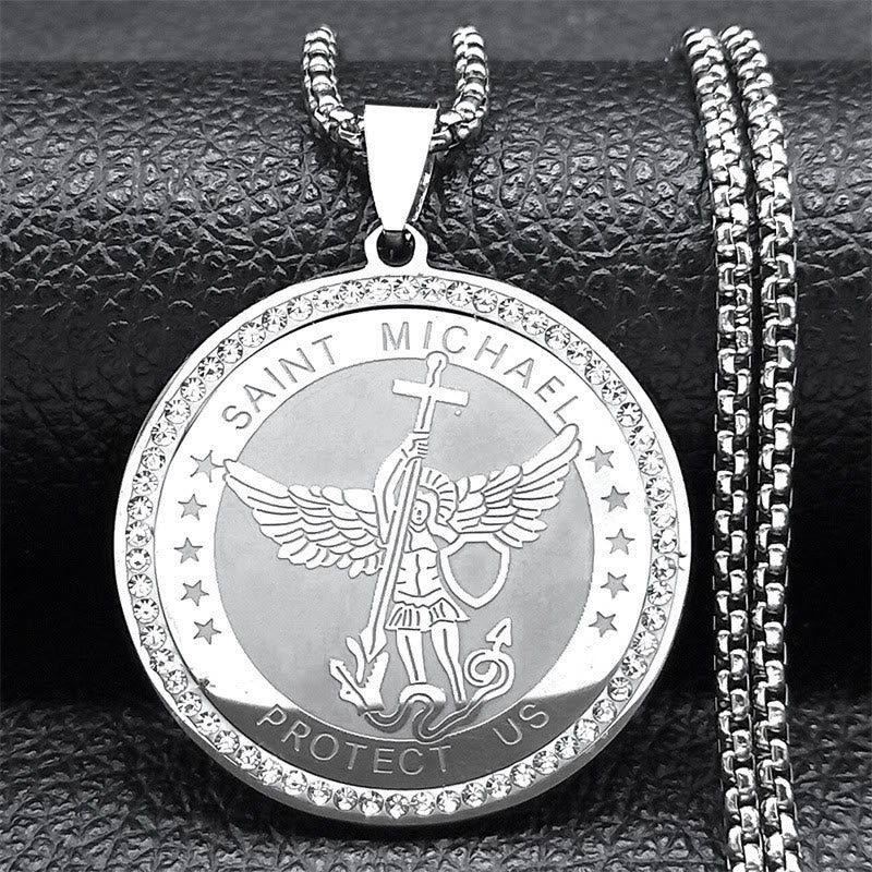 Classic Style Saint Michael Protect Us Sacred Blessing Pendant