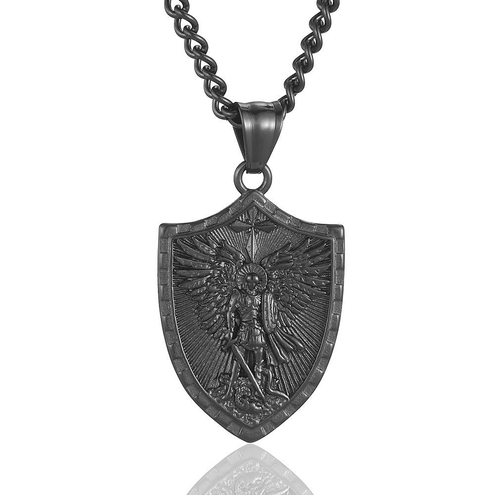 Modern Style Michael The Archangel Shield Devine Guardian Pendant