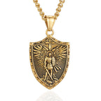 Modern Style Michael The Archangel Shield Devine Guardian Pendant