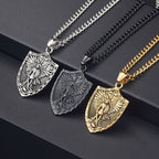 Modern Style Michael The Archangel Shield Devine Guardian Pendant