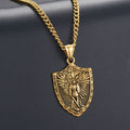 Modern Style Michael The Archangel Shield Devine Guardian Pendant