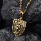 Modern Style Michael The Archangel Shield Devine Guardian Pendant