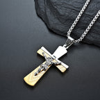 Modern Style Crucifix Cross Jesus Sacred Faith Stainless Steel