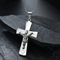 Modern Style Crucifix Cross Jesus Sacred Faith Stainless Steel