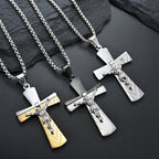Modern Style Crucifix Cross Jesus Sacred Faith Stainless Steel