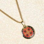 2 Color Retro Style St. Benedict Symbol Protection Faith Pendant