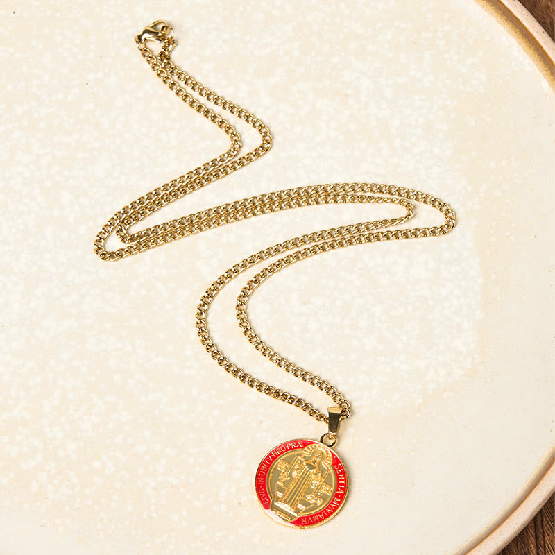 2 Color Retro Style St. Benedict Symbol Protection Faith Pendant