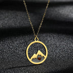 Modern Style Mountain Mustard Seed Faith Pendant Necklace