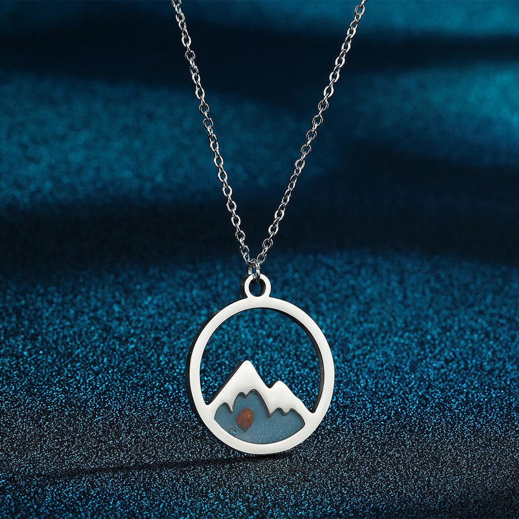 Modern Style Mountain Mustard Seed Faith Pendant Necklace
